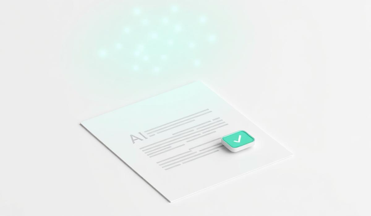 Abstract illustration of an AI-drafted document being reviewed