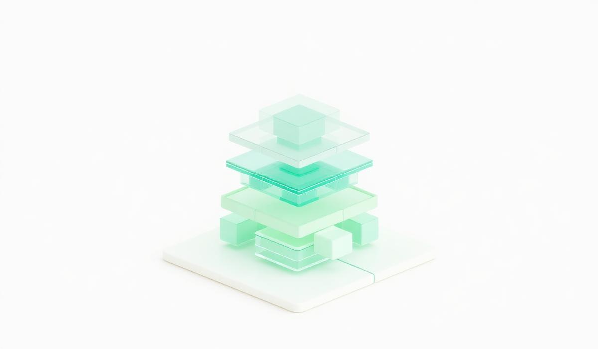 Abstract illustration of a software architecture growing in stages